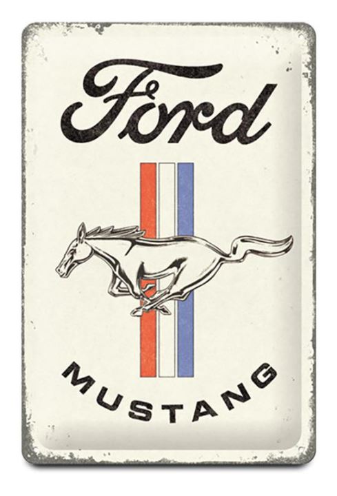 Levně Plechová cedule Mustang Horse & Stripes