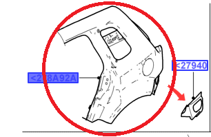 Panel - čtvrt, vnější, levostranný