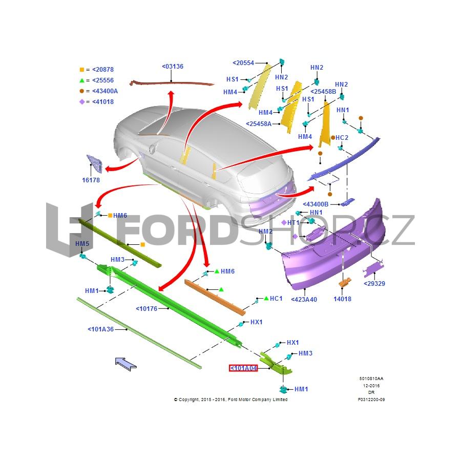Ozdobná lišta vnější, levostranná Ford S-MAX/Galaxy