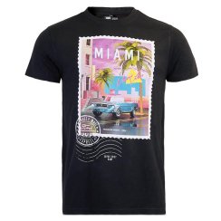 Tričko Ford Mustang Miami Vibes Stamp - černé