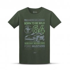 Tričko Ford Mustang Born the wild zelená