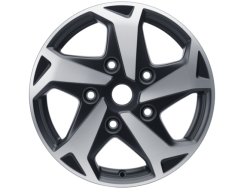 Kolo z lehké slitiny 17" Provedení s 5 paprsky, černé lesklé s frézovaným povrchem