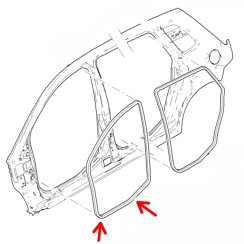 Těsnění předních dveří Ford Fiesta/Fusion