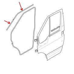 Levostranné těsnění předních dveří Ford Transit 560mm
