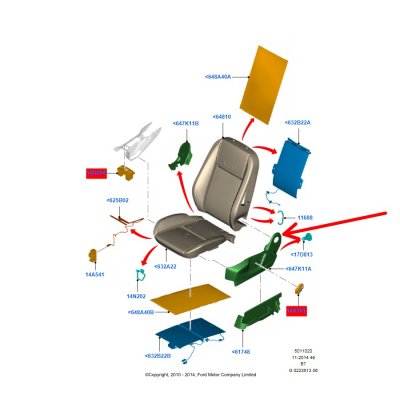 Kryt konstrukce sedačky plastový levý