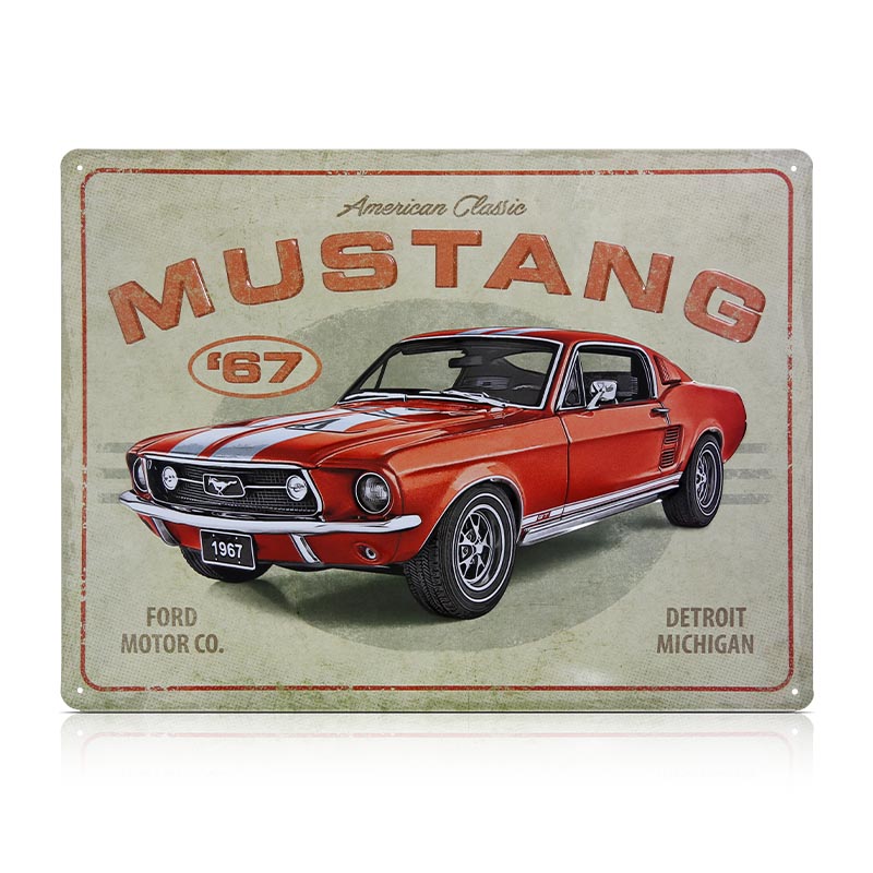 Levně Ford cedule Mustang GT 1967 Red