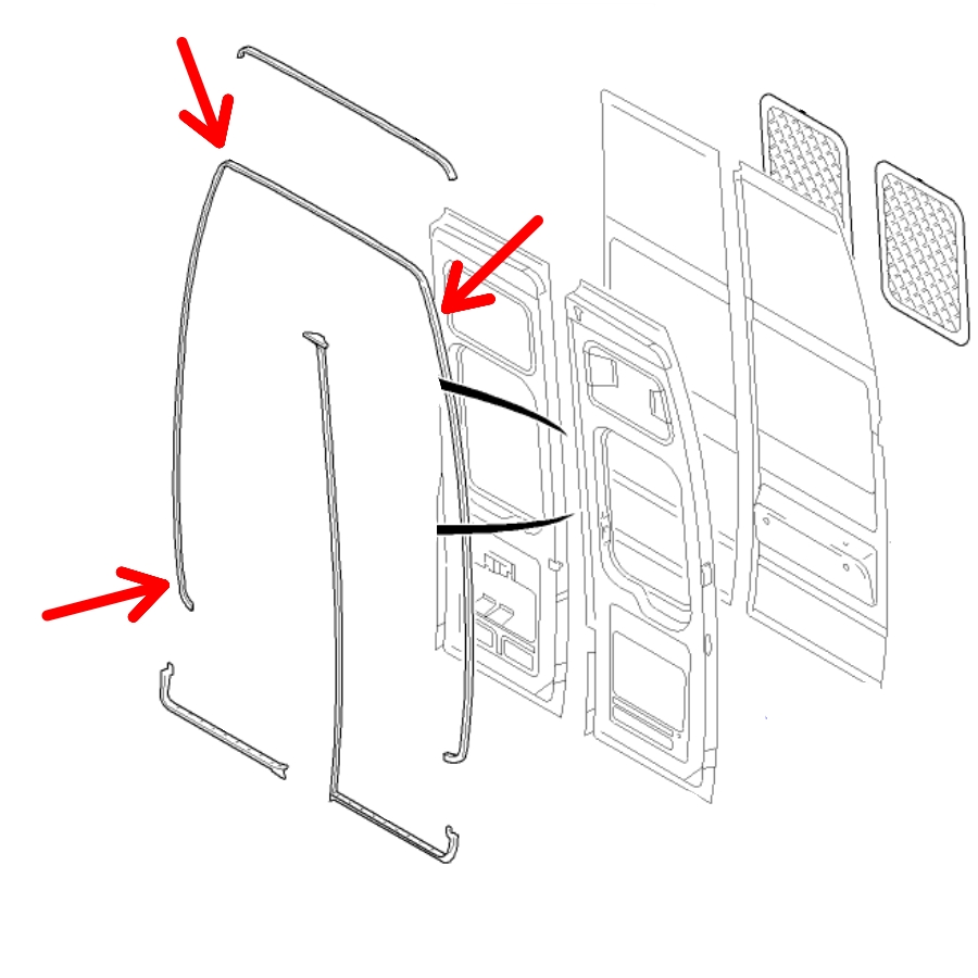 Těsnění nákladních dveří Ford Transit