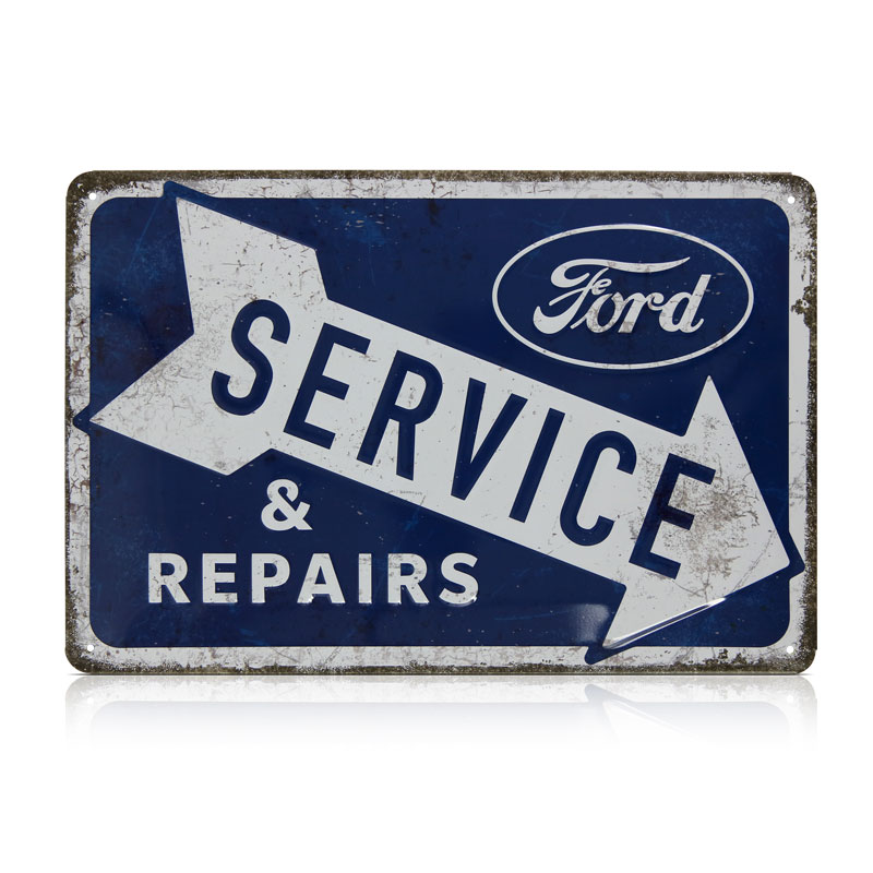 Plechový štítek Ford Service & Repairs