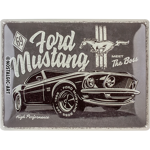Levně Plechový štítek Ford Mustang – The Boss
