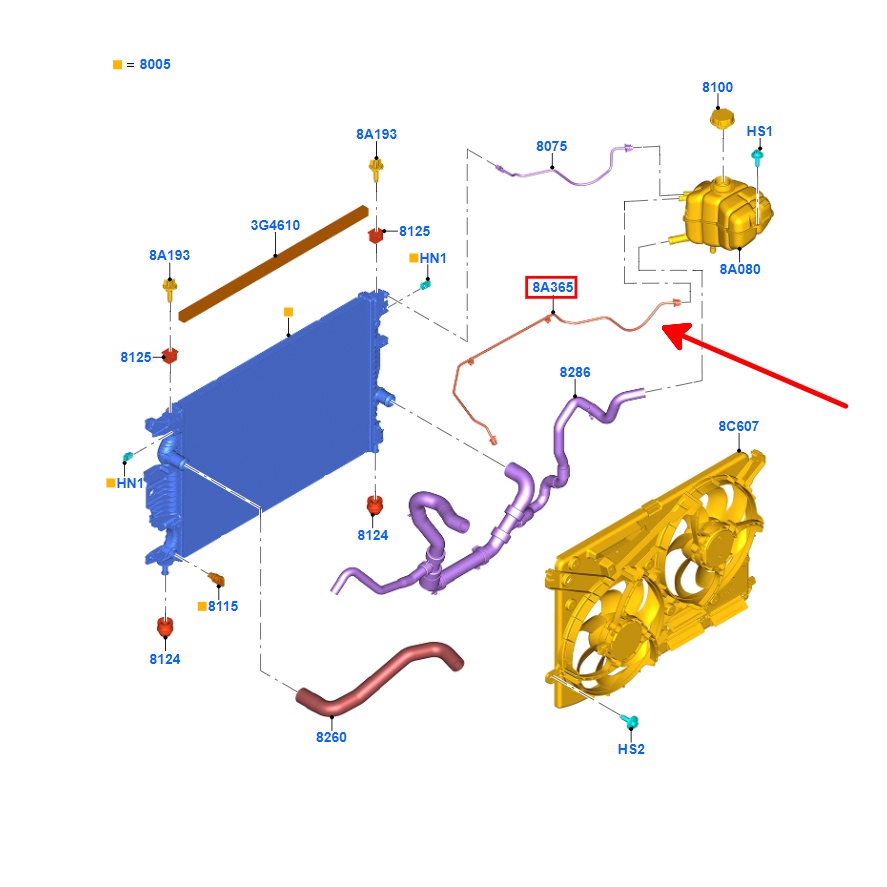 Hadice expanzní nádobky Ford