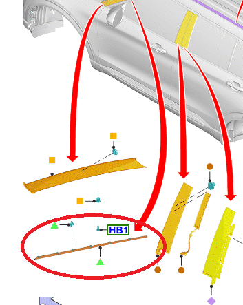 Sloupek - přední karoserie - vnější