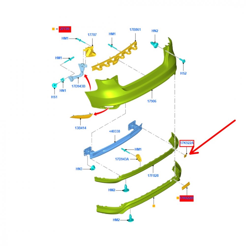 Kryt tažného oka - zadní Ford Focus