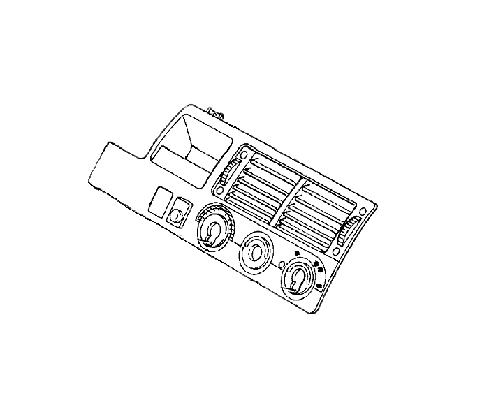 Střed palubní desky - ovládání topení.