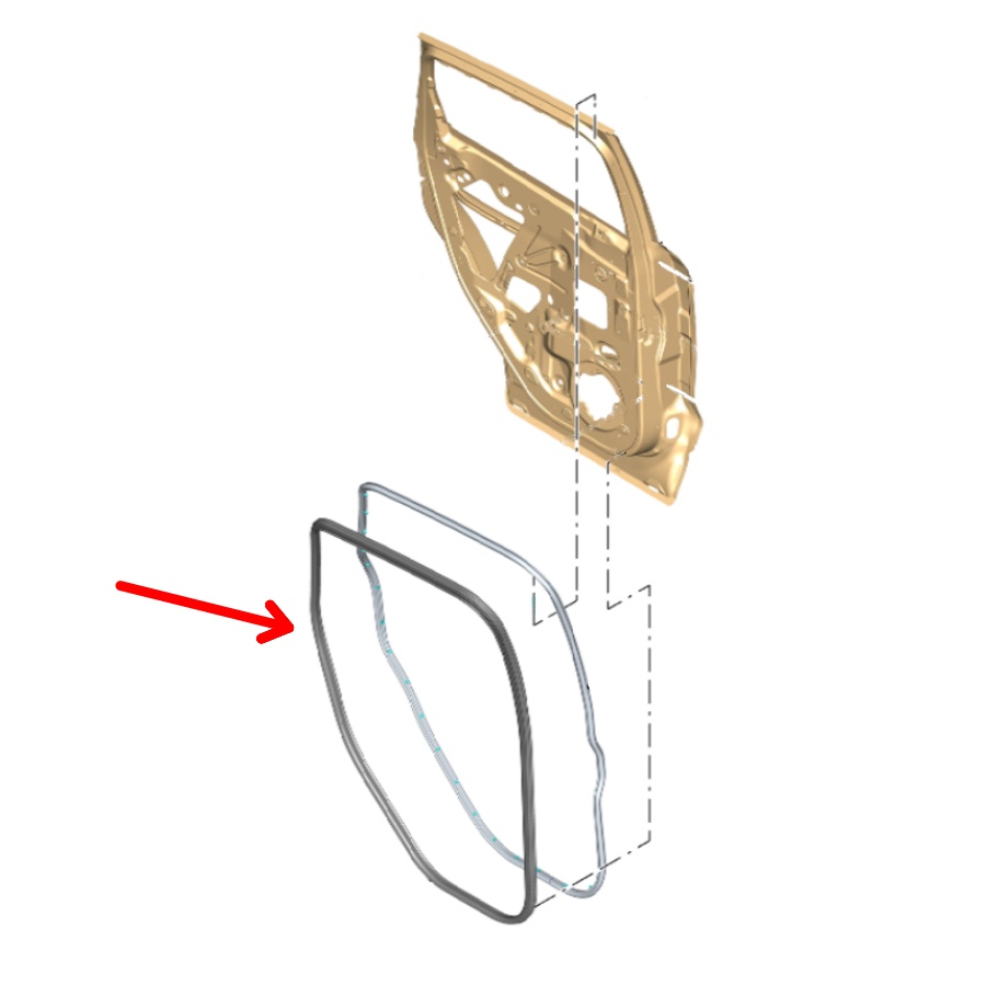 Levostranné těsnění zadních dveří Ford Kuga