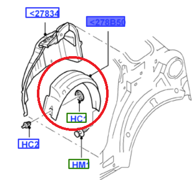 Podběh LZ blatníku